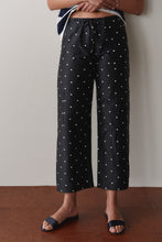 Load image into Gallery viewer, Donni Silk Taffeta Cargo Pant in Jet Polka Dot