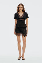 Load image into Gallery viewer, Third Form Visions Lace Tie Back Top in Ebony