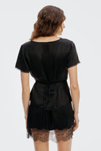 Load image into Gallery viewer, Third Form Visions Lace Tie Back Top in Ebony