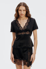 Load image into Gallery viewer, Third Form Visions Lace Tie Back Top in Ebony