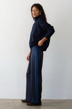 Load image into Gallery viewer, Donni Silk Stripe Pant in Navy/Blueberry
