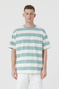Closed Striped Tee - Blue Agave