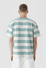 Load image into Gallery viewer, Closed Striped Tee - Blue Agave
