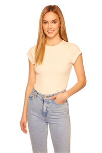 Susana Monaco Rib Short Sleeve Crew Top