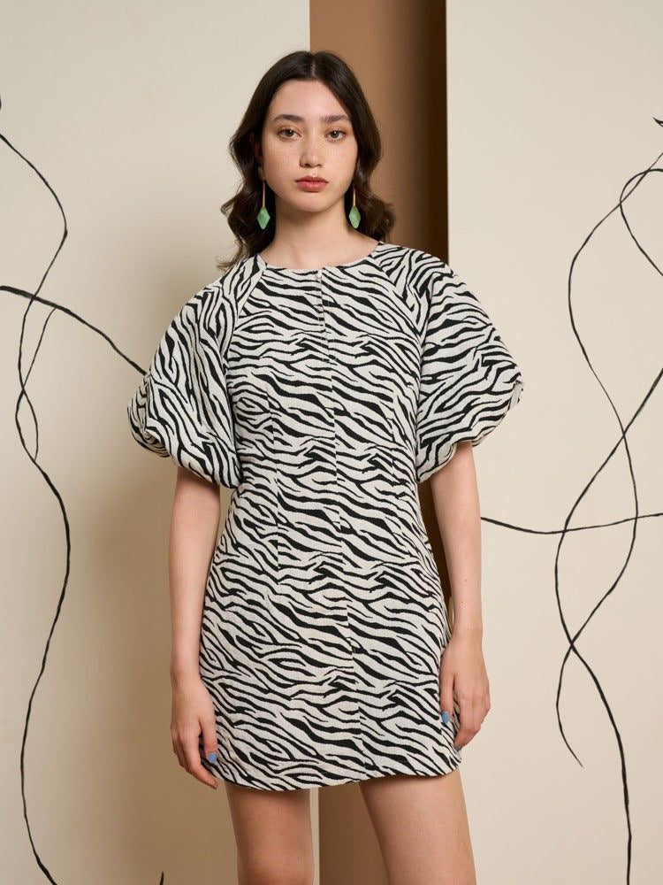 Ghospell Stevie Zebra Mini Dress