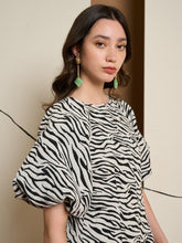 Load image into Gallery viewer, Ghospell Stevie Zebra Mini Dress
