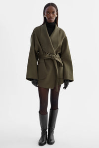 Lamarque Mekia Coat in Dark Olive