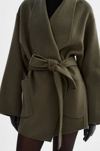 Lamarque Mekia Coat in Dark Olive