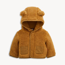 Load image into Gallery viewer, Magnetic Me Brown Sherpa Baby Bear Jacket
