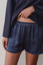Load image into Gallery viewer, Donni Silk Lace Tap Short in Navy

