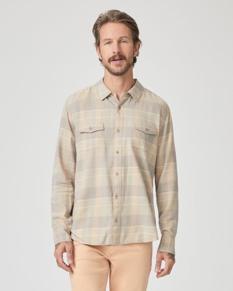 PAIGE Everett Shirt - Peach Farm