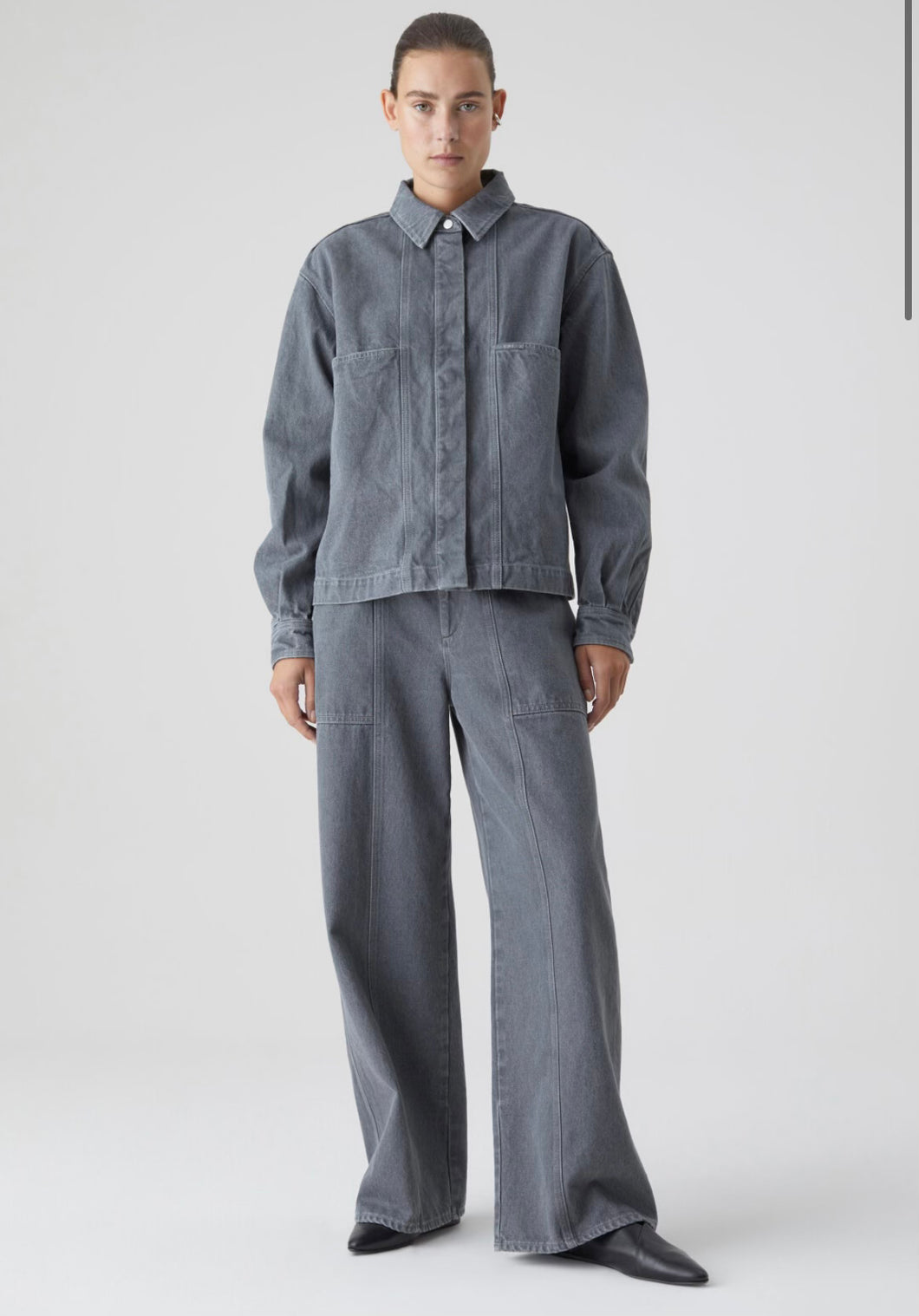 Closed Denim shirt in Mid Grey