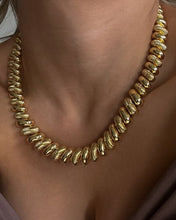 Load image into Gallery viewer, LUV AJ Ridged Pyramid Statement Necklace (Gold or Silver)
