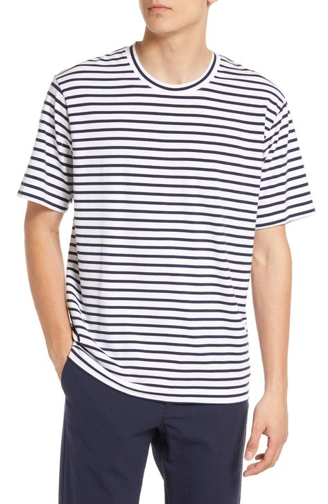 NN07 Kurt Striped Shirt - Navy