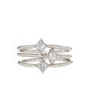 Load image into Gallery viewer, LUV AJ Bezel Charm Ring Set (Gold or Silver
